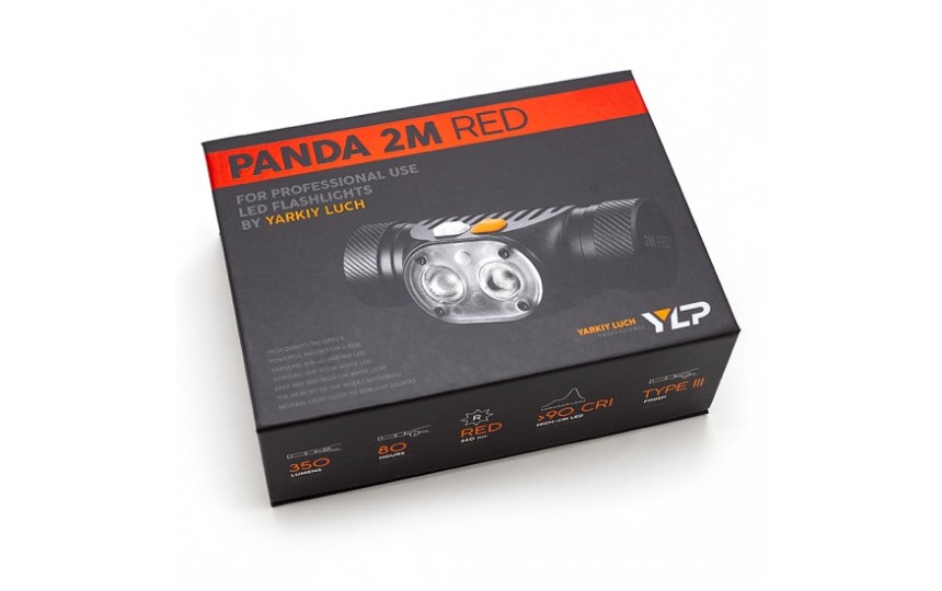 Налобный фонарь Яркий луч Panda 2M RED (белый+красный свет, ANSI 350 лм, 35 м, 18650)